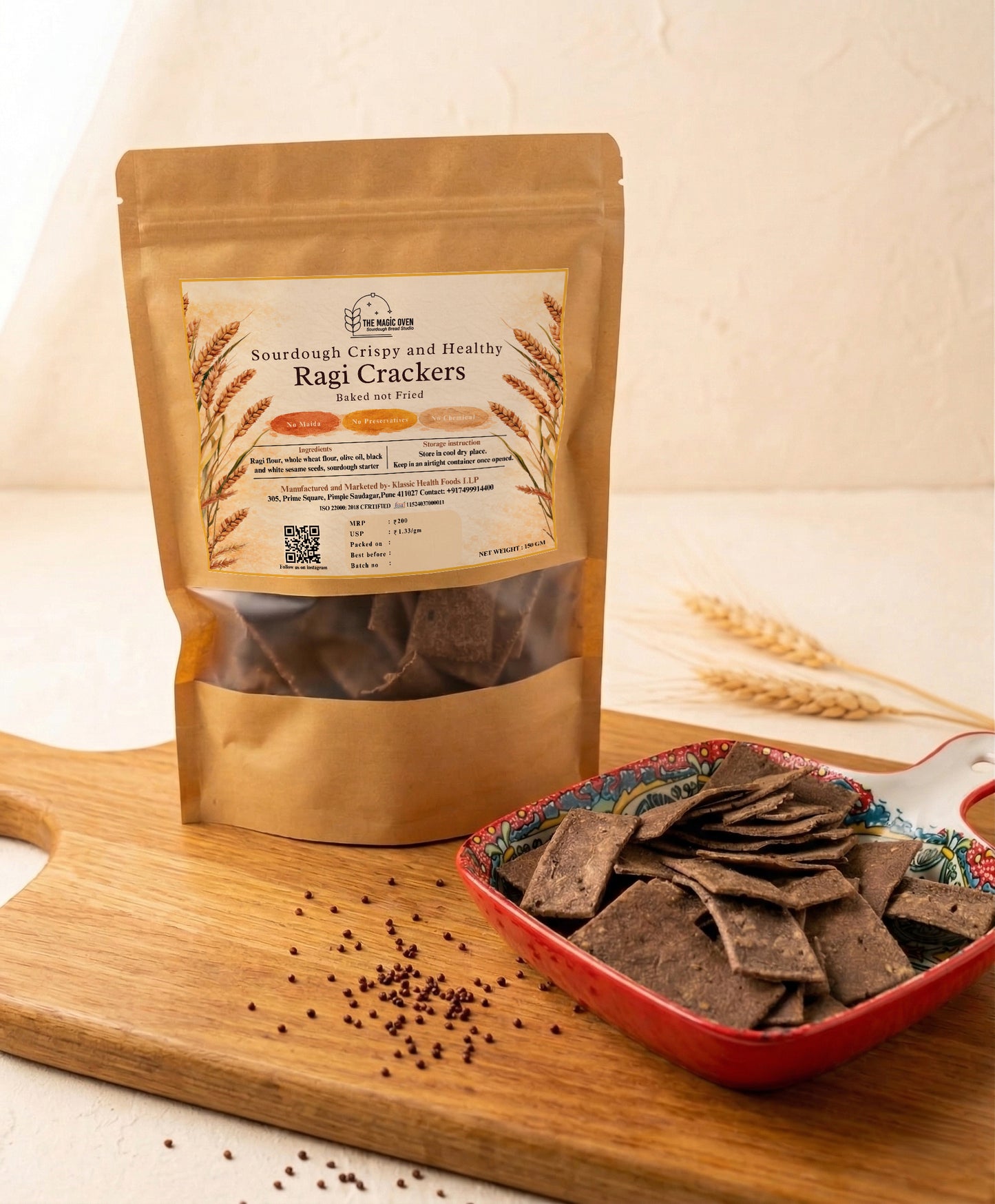 Ragi Sesame Crackers